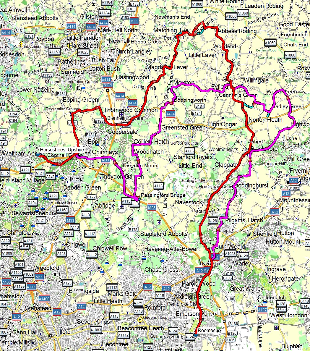 26th April 2015 Fast Group Route to Upshire
